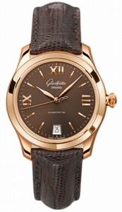 Glashutte Original Automatic 18kt Rose Gold Brown Dial Lizard Leather Brown Band Watch #39-22-01-01-44 (Women Watch)