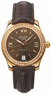 Glashutte Original Automatic 18kt Rose Gold Brown Dial Lizard Leather Brown Band Watch #39-22-01-11-44 (Women Watch)