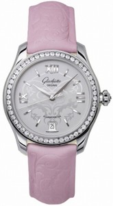 Glashutte Original Automatic Stainless Steel Silver Dial Satin Pink Band Watch #39-22-03-22-44 (Women Watch)