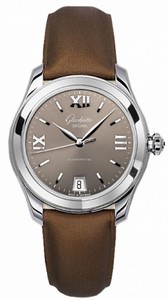 Glashutte Original Automatic Stainless Steel Brown Dial Satin Brown Band Watch #39-22-06-02-44 (Women Watch)