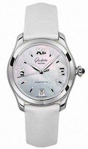 Glashutte Original Automatic Stainless Steel Mother Of Pearl Dial Satin Beige Band Watch #39-22-08-02-44 (Women Watch)