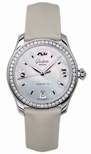 Glashutte Original Automatic Stainless Steel Mother Of Pearl Dial Satin White Band Watch #39-22-08-22-44 (Women Watch)