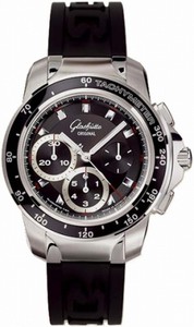 Glashutte Original Automatic Stainless Steel Black Dial Rubber Black Band Watch #39-31-43-03-04 (Men Watch)
