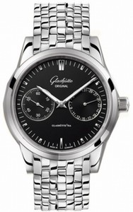 Glashutte Original Automatic Stainless Steel Black Dial Stainless Steel Polished Band Watch #39-58-01-02-14 (Men Watch)