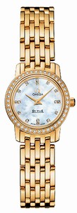 White Mother Of Pearl Dial Yellow Gold Case, Diamonds With Yellow Gold Bracelet Watch #4175.76.00 (Women Watch)