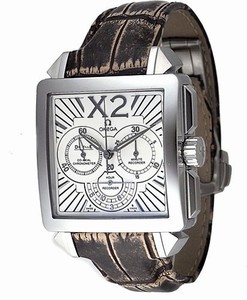 Omega 37mm Automatic X2 Co-Axial Chronograph White Dial Stainless Steel Case With Brown Leather Strap Watch #423.13.37.50.02.001 (Men Watch)