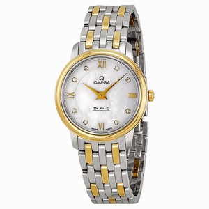 Omega Mother Of Pearl Dial Stainless-steel-gold Band Watch #42420276055001/B (Women Watch)