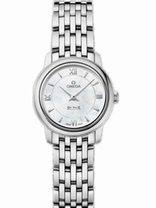Omega 24.4mm Prestige Quartz White Mother Of Pearl Dial Stainless Steel Case And Stainless Steel Bracelet Watch #424.10.24.60.05.001 (Women Watch)