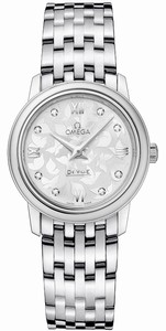 Omega DeVille Quartz Diamond Dial Stainless Steel Watch# 424.10.27.60.52.001 (Women Watch)