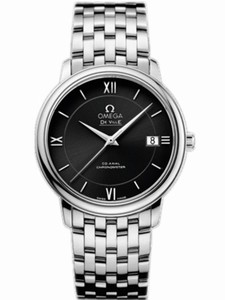 Omega 36.8mm Prestige Co-Axial Black Dial Stainless Steel Case With Stainless Steel Bracelet Watch #424.10.37.20.01.001 (Men Watch)