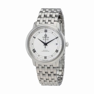 Omega Shimmer White Dial Fixed Stainless Steel Band Watch #424.10.37.20.04.001 (Men Watch)