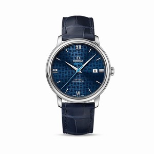 Omega De Ville Co-Axial Chronometer Date Blue Leather Watch # 424.13.40.20.03.003 (Men Watch)