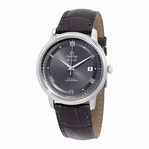 Omega Co-Axial Chronometer Gray Dial Date Gray Leather Watch # 424.13.40.20.06.001 (Men Watch)