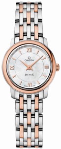 Omega DeVille Prestige Quartz White Mother of Pearl Dial 18k Rose Gold Bezel Watch# 424.20.24.60.05.002 (Women Watch)