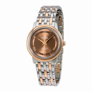 Omega Sun-brushed Chestnut Dial Fixed 18kt Rose Gold Band Watch #424.20.27.60.13.001 (Men Watch)