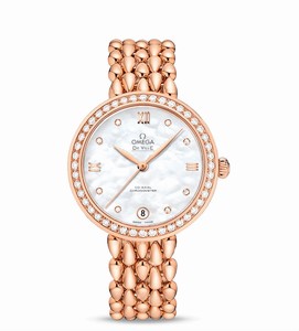 Omega De Ville Prestige Dewdrop Co-Axial Diamond Bezel 18k Red Gold Watch# 424.55.33.20.55.007 (Women Watch)