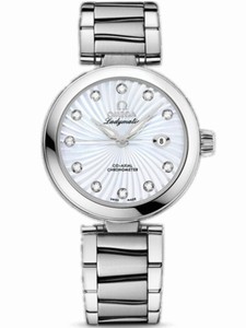 Omega 34mm Ladymatic White Mother Of Pearl Dial Stainless Steel Case With Stainless Steel Bracelet Watch #425.30.34.20.55.001 (Women Watch)