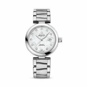 Omega White-mother-of-pearl-diamond Dial Stainless Steel Band Watch #425.30.34.20.55.002 (Men Watch)