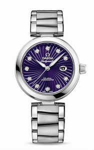 Omega De Ville Ladymatic Co-Axial Automatic Diamond Indexes Dial Date Stainless Steel Watch# 425.30.34.20.60.001 (Women Watch)