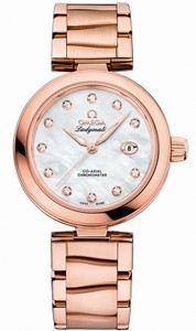 Omega De Ville Ladymatic Co-Axial 34MM Mother of Pearl Diamonds 18k Rose Gold Bracelet Watch# 425.60.34.20.55.004 (Women Watch)