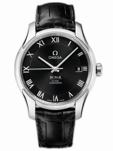 Omega 41mm Co-Axial Chronometer Black Dial Stainless Steel Case With Black Leather Strap Watch #431.13.41.21.01.001 (Men Watch)