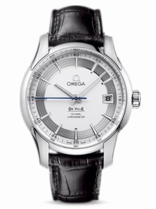 Omega 41mm Automatic Hour Vision Silver Dial Stainless Steel Case With Black Leather Strap Watch #431.33.41.21.02.001 (Men Watch)