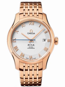 Omega 41mm Automatic Co-Axial Chronometer Silver Dial Rose Gold Case With Rose Gold Bracelet Watch #431.50.41.21.02.001 (Men Watch)