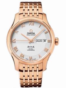Omega 41mm Automatic Annual Calendar Silver Dial Rose Gold Case With Rose Gold Bracelet Watch #431.50.41.22.02.001 (Men Watach)