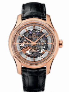 Omega 41mm Limited Edition Automatic Hour Vision Saphire Dial Rose Gold Case With Black Leather Strap Watch #431.53.41.21.64.001 (Men Watch)