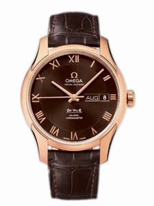 Omega 41mm Automatic Annual Calendar Brown Dial Rose Gold Case With Brown Leather Strap Watch #431.53.41.22.13.001 (Men Watch)