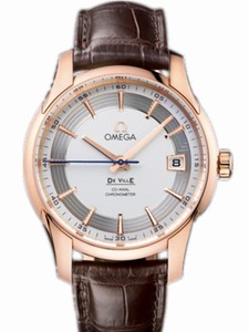 Omega 41mm Automatic Hour Vision Silver Dial Rose Gold Case With Brown Leather Strap Watch #431.63.41.21.02.001 (Men Watch)