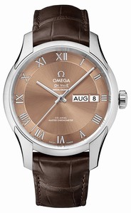 Omega De Ville Hour Vision Annual Calendar Co-Axial Master Chronometer Brown Leather Watch# 433.13.41.22.10.001 (Men Watch)