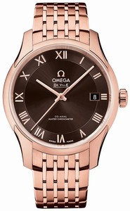 Omega De Ville Hour Vision Co-Axial Master Chronometer 18k Rose Gold Bracelet Watch# 433.50.41.21.13.001 (Men Watch)
