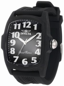 Invicta Black Dial Black Polyurethane Watch #434 (Men Watch)