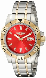 Invicta Red Dial Stainless Steel Band Watch #43628-004 (Men Watch)