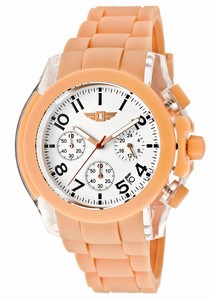 Invicta I by Invicta Quartz Chronograph Date White Dial Salmon Polyurethane Watch # 43949-005 (Men Watch)