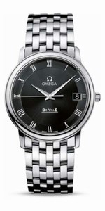 Omega 34mm Prestige Quartz Black Dial Stainless Steel Case And Bracelet Watch #4510.52.00 (Men Watch)