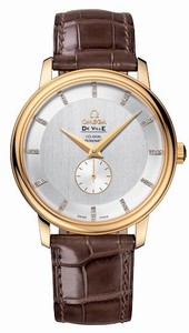 Omega 39mm Automatic Co-Axial Silver Dial Yellow Gold Case With Brown Leather Strap Watch #4613.35.02 (Men Watch)