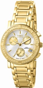 Invicta Wildflower Quartz Chronograph Date Gold Tone Stainless Steel Watch # 4771 (Women Watch)