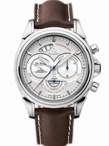Omega 41mm Automatic Co-Axial Chronoscope Silver Dial Stainless Steel Case With Brown Leather Strap Watch #4850.30.37 (Men Watch)