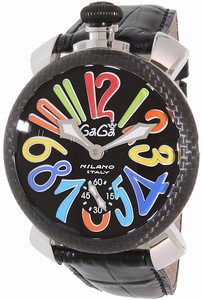 GaGa Milano Mechanical hand wind Dial color Black Watch # 5015.01S (Men Watch)