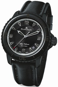 Blancpain Automatic Stainless Steel Black Dial Fabric Black Band Watch #5015-11C30-52 (Men Watch)