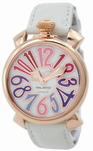 GaGa Milano Manual 40mm Gold Plated Unisex Watch #5021.1.WH