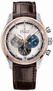 Zenith Automatic Chronograph Date 18k Rose Gold Bezel Leather Watch# 51.2080.400/69.C494 (Men Watch)