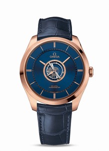 Omega De Ville Tourbillon Co-Axial Numbered Edition Blue Leather Watch# 528.53.44.21.03.001 (Men Watch)