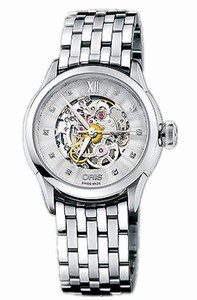 Oris Artelier Skeleton Diamonds Automatic Stainless Steel Watch # 56076044019MB (Women Watch)