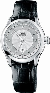 Oris Artelier Skeleton Date Diamonds Automatic Womens Watch # 56176044091LSFC