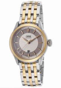 Oris Artelier Date Automatic Silver Dial Two Tone Stainless Steel Watch #56176044351MB (Women Watch)