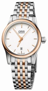 Oris Classic Automatic Silver Dial Date Two Tone Stainless Steel Watch #56176504351MB (Women Watch)