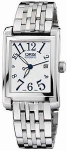 Oris Rectangular Date Automatic Silver Dial Stainless Steel Watch #56176564061MB (Women Watch)